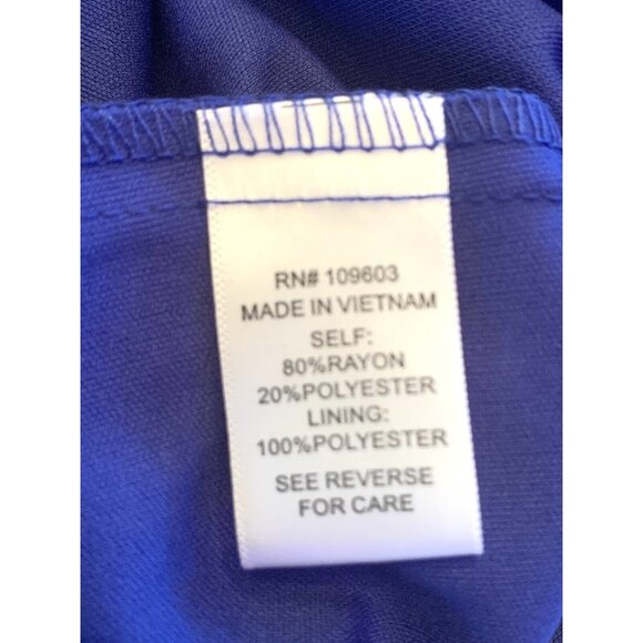 Chris McLaughlin Dress Womens 10 Royal Blue Midi Lace Overlay Flutter Sleeves M - Picture 7 of 13